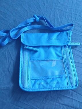 Blue RFID Travel Neck Wallet